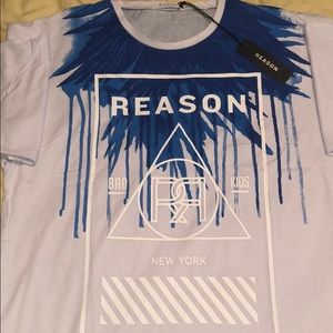 MENS BLUE DRIP ANGEL WING REASON NY TSHIRT